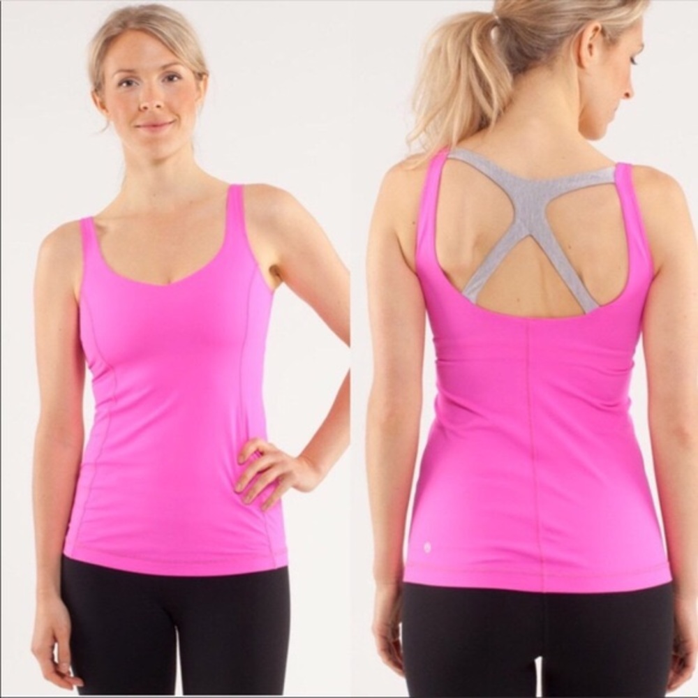 Lululemon Optimal Tank Pow Pink Strappy Back